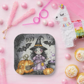 Boo & Süße Hexe und Laternen Pappteller (Party)