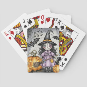 Boo & Süße Hexe und Laternen Spielkarten