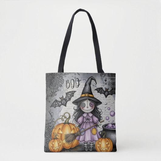 Boo & Süße Hexe und Laternen Tasche (Vorderseite)