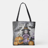 Boo & Süße Hexe und Laternen Tasche (Rückseite)