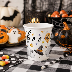 Boo Süße Wasserfarbe Halloween-Geist-Kürbis-Party Pappbecher