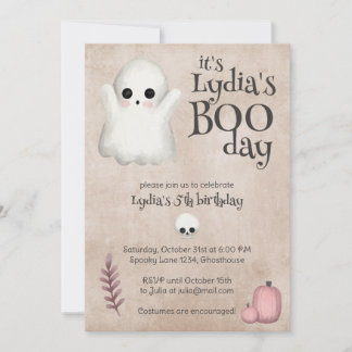 Boo Tag Kawaii Geist Halloween Geburtstag Einladung