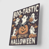 boo-tastische Hälfte zwischen niedlichem Design Quadratische Wanduhr (Winkel)