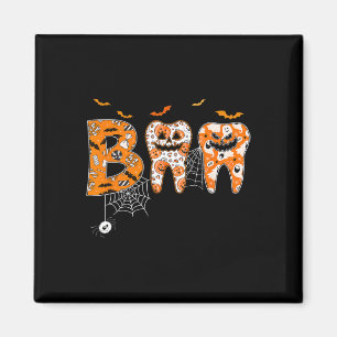 Boo Teeth Pumpkin Dentist Zahnhygienist Hallowe Magnet