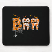 Boo Teeth Pumpkin Dentist Zahnhygienist Hallowe Mousepad (Vorne)