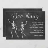 Boo Thang Dancing Skeletts Cloudy Halloween-Party Einladung (Vorne/Hinten)