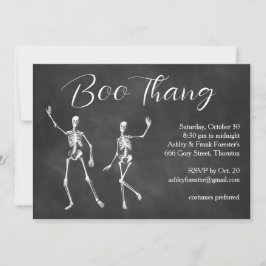 Boo Thang Dancing Skeletts Cloudy Halloween-Party Einladung