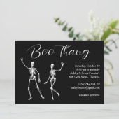 Boo Thang Dancing Skeletts Halloween-Party Einladung (Stehend Vorderseite)