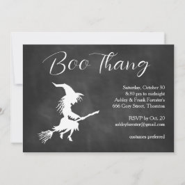 Boo Thang Flying Hexe Cloudy Halloween-Party Einladung
