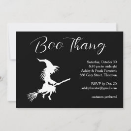 Boo Thang Flying Hexe-Halloween-Party Einladung