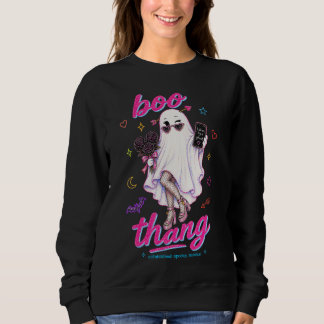Boo Thang Geist mit Fischernetz, Rosen und Sonnenb Sweatshirt