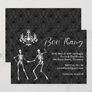 Boo Thang Glamour Skeletts Halloween-Party Einladung