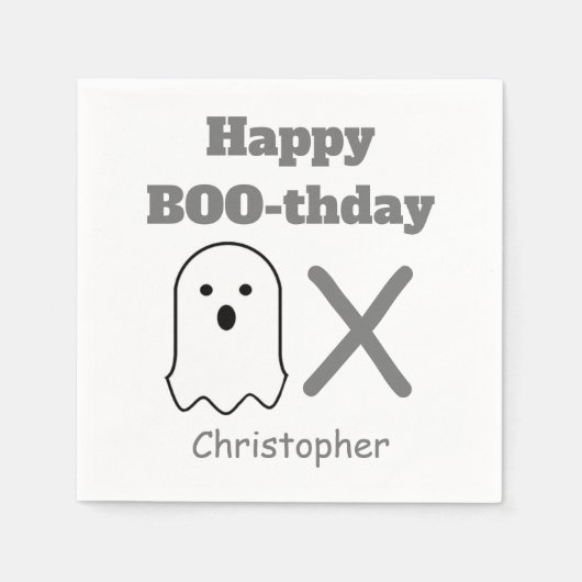BOO-thday Ghost Serviette (Vorderseite)