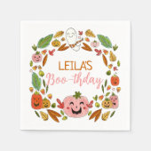 Boo-thday Halloween Pink Geburtstagsparty Serviette (Vorderseite)