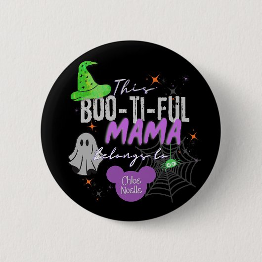 Boo-ti-ful-Mama-Button | Eigenes Halloween-Geschen Button (Vorderseite)