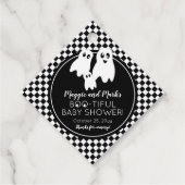 BOO - TIFUL Baby Dusche BW Halloween Vielen Dank Geschenkanhänger (Vorderseite)