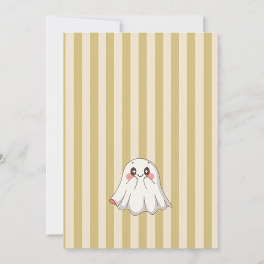 Boo-tiful ghost retro stamp Halloween baby shower Einladung (Rückseite)