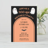 BOO-tiful Halloween Girl's Birthday Invitation Einladung (Stehend Vorderseite)