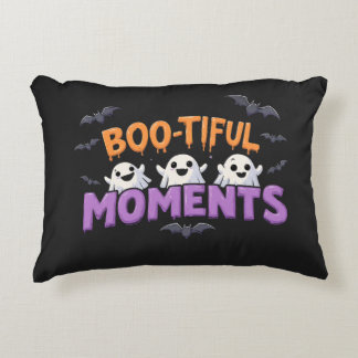 Boo-Tiful Moments Cute Halloween Ghosts and Bats Dekokissen