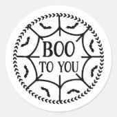 'Boo to You' Halloween-Aufkleber Runder Aufkleber (Vorderseite)