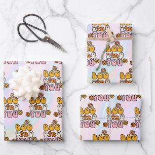 Boo to You Süßes Halloween Geschenkpapier Set