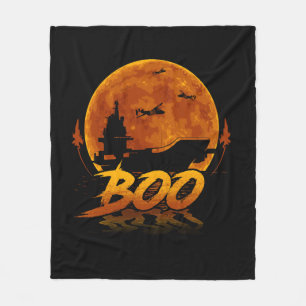 Boo-Trägerflugzeug Lustiges Halloween für das Mili Fleecedecke