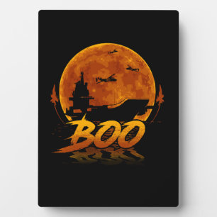 Boo-Trägerflugzeug Lustiges Halloween für militäri Fotoplatte