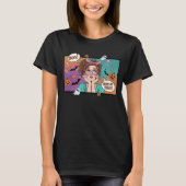 "Boo! Trick oder Treat!" Comic Panel Halloween T-S T-Shirt (Vorderseite)