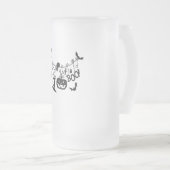 Boo Trick oder Treat Halloween-Fledermäuse, Pumpki Mattglas Bierglas (VorderseiteRechts)