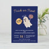 Boo Trick oder Treat Halloween-Party Einladung (Stehend Vorderseite)