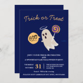 Boo Trick oder Treat Halloween-Party Einladung (Vorne/Hinten)
