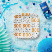 BOO Typografie Playful White Ghosts Halloween Pappteller (Party)