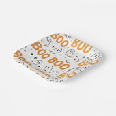 BOO Typografie Playful White Ghosts Halloween Pappteller (Gewinkelt)