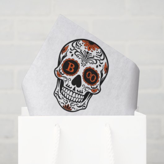 BOO Typografie Skull Halloween - Moderne Gotik Seidenpapier (Geschenktüte)