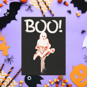 Boo! Vintag Ghost Costume Halloween Postkarte