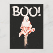 Boo! Vintag Ghost Costume Halloween Postkarte (Vorderseite)