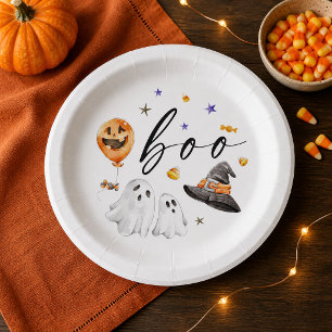 Boo-Wasserfarbe-Geister Süße Halloween-Party Pappteller