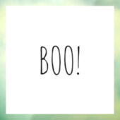 Boo weiß schwarz spooky typografie lustig Hallowee Fensteraufkleber (Blatt 3)