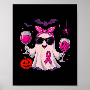 Boo Wine Pumpkin Pink Brustkrebs Überleben Poster