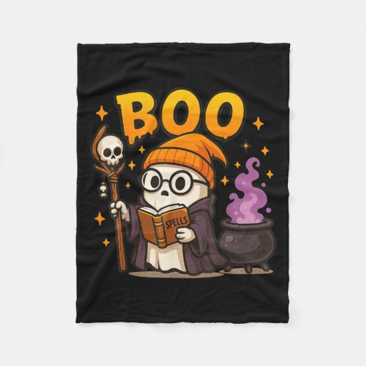 Boo Witch Ghost Halloween Niedlicher Ghost Trick o Fleecedecke (Vorderseite)