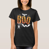 Boo With Spiders And Bat Halloween Costume T-Shirt (Vorderseite)