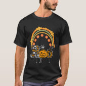 Boo With Spiders And Witch Hat Halloween Rainbow T-Shirt (Vorderseite)