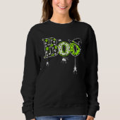 Boo With Spiders And Witch Hat Halloween Sweatshirt (Vorderseite)