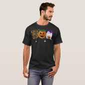Boo With Spiders Ghost Pumpkin And Witch Hat Hallo T-Shirt (Vorne ganz)