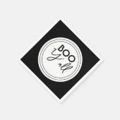 Boo Y’all Black and White Halloween Party Design Serviette (Ecke)