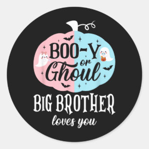 Boo-Y oder Ghoul, großer Bruder liebt Boo Hallowee Runder Aufkleber
