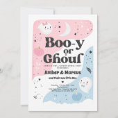 Boo-y oder Ghoul Halloween Ghost Gender Reveal Par Einladung (Vorderseite)