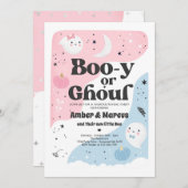 Boo-y oder Ghoul Halloween Ghost Gender Reveal Par Einladung (Vorne/Hinten)