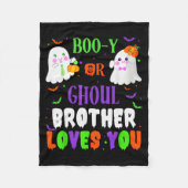 Boo-y Or Ghoul Brother Loves You Boo Halloween Bab Fleecedecke (Vorderseite)