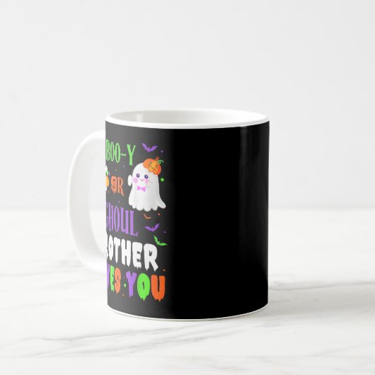 Boo-y Or Ghoul Brother Loves You Boo Halloween Bab Kaffeetasse (Vorderseite Links)